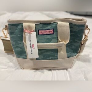 Vineyard Vines Camouflage Green and Cream Tote